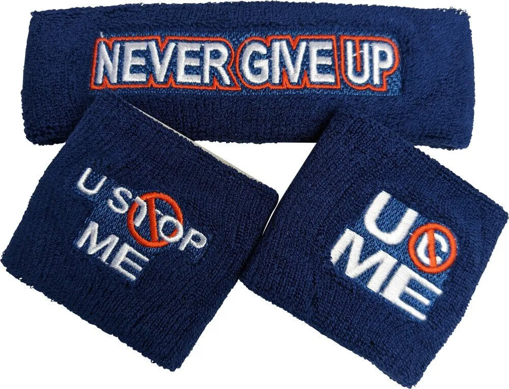 John Cena Navy Blue U Can't Stop Me Mens Costume T-shirt Hat Wristbands