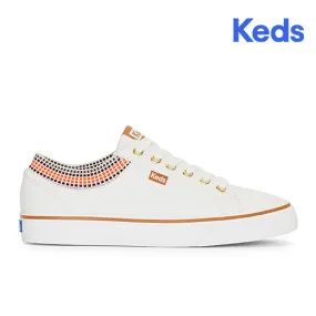 Keds Women's Jump Kick Rib Knit Cllr Square--Snw-Snow White