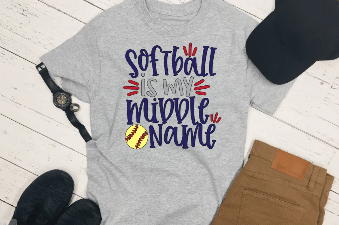Men's Baseball is My Middle Name - T- Shirt