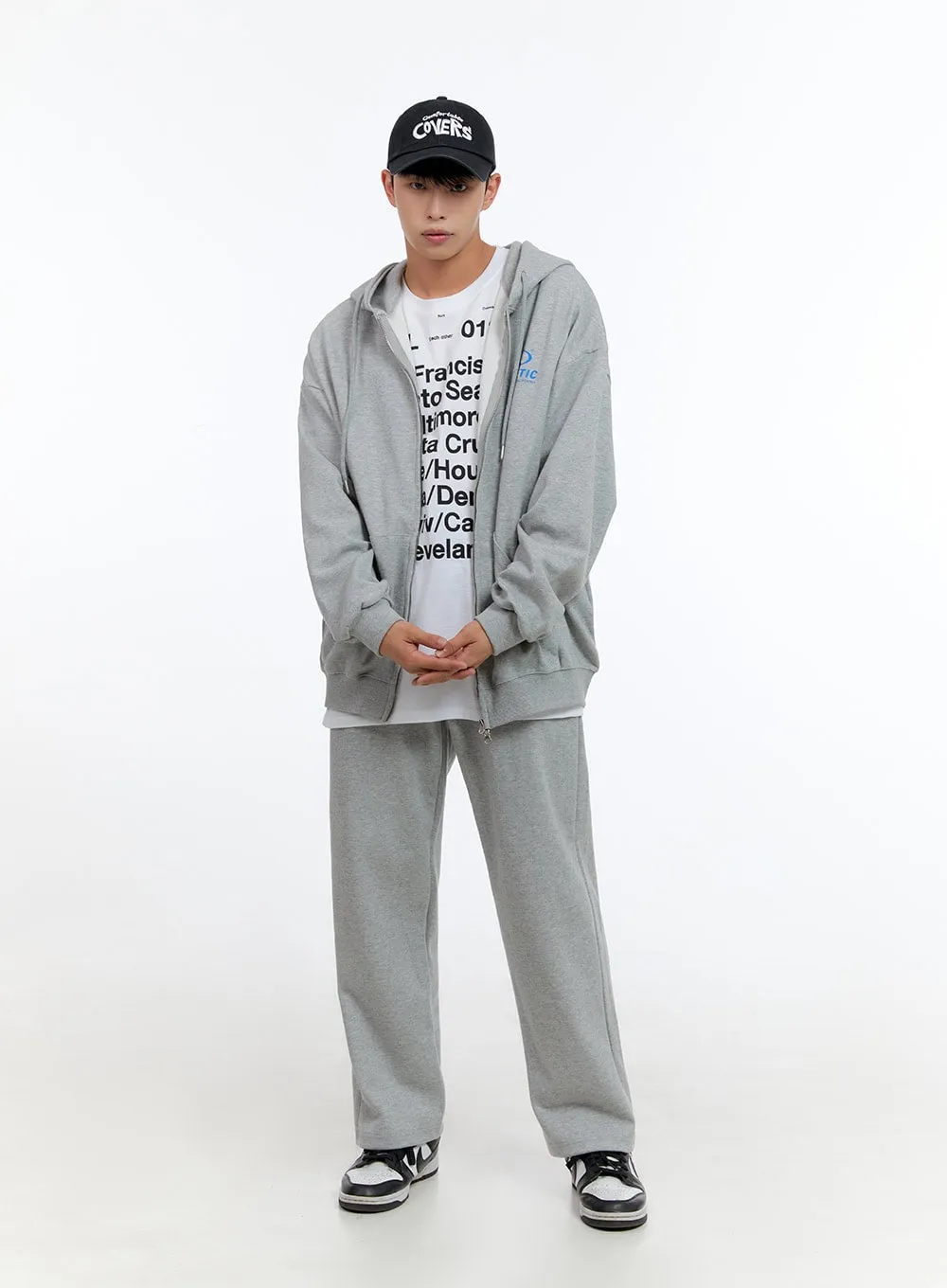 Men's Relaxed Fit Cotton Sweatpants (Gray) IS413