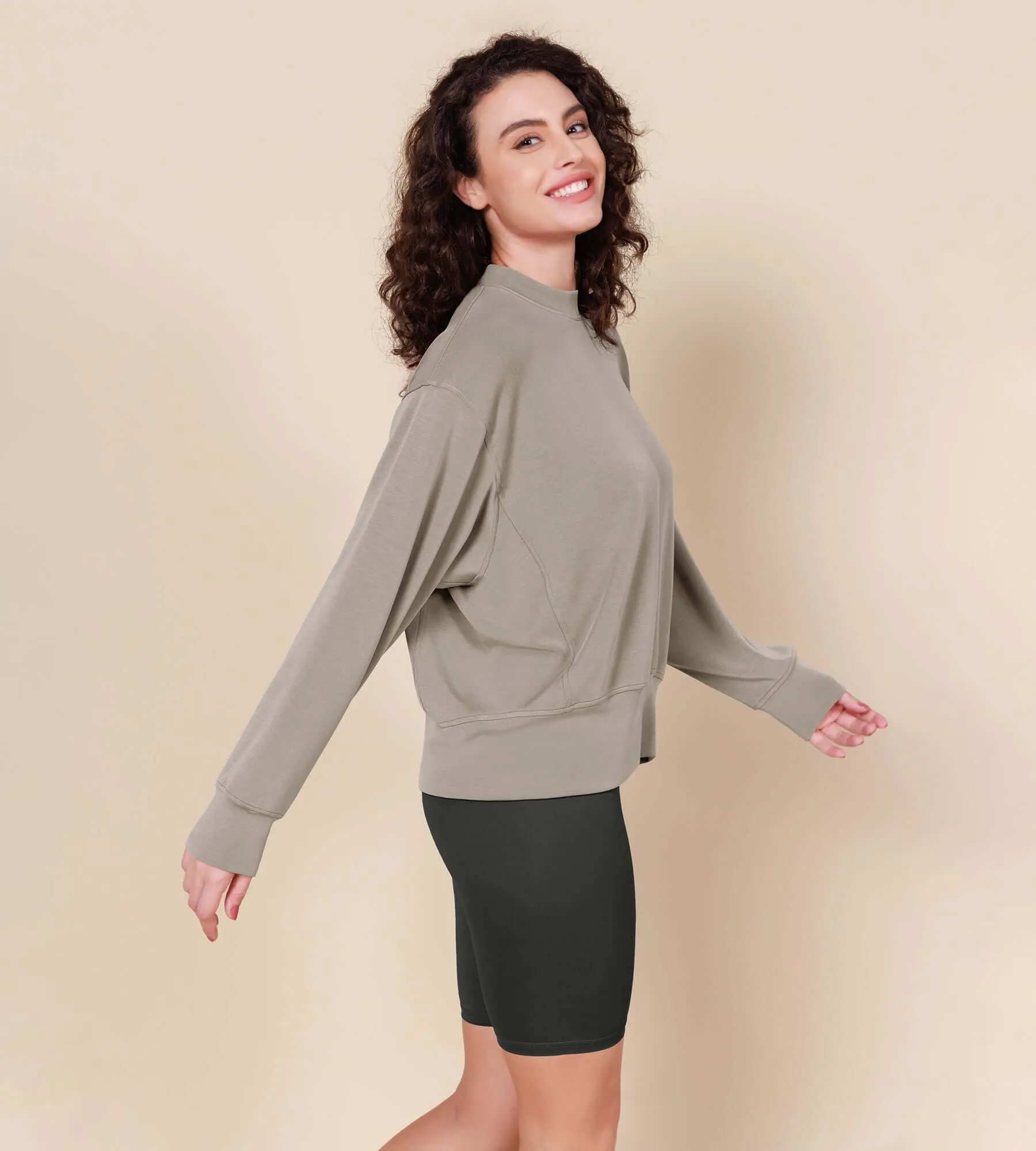 Modal Soft Long Sleeve Oversized Sweatshirts