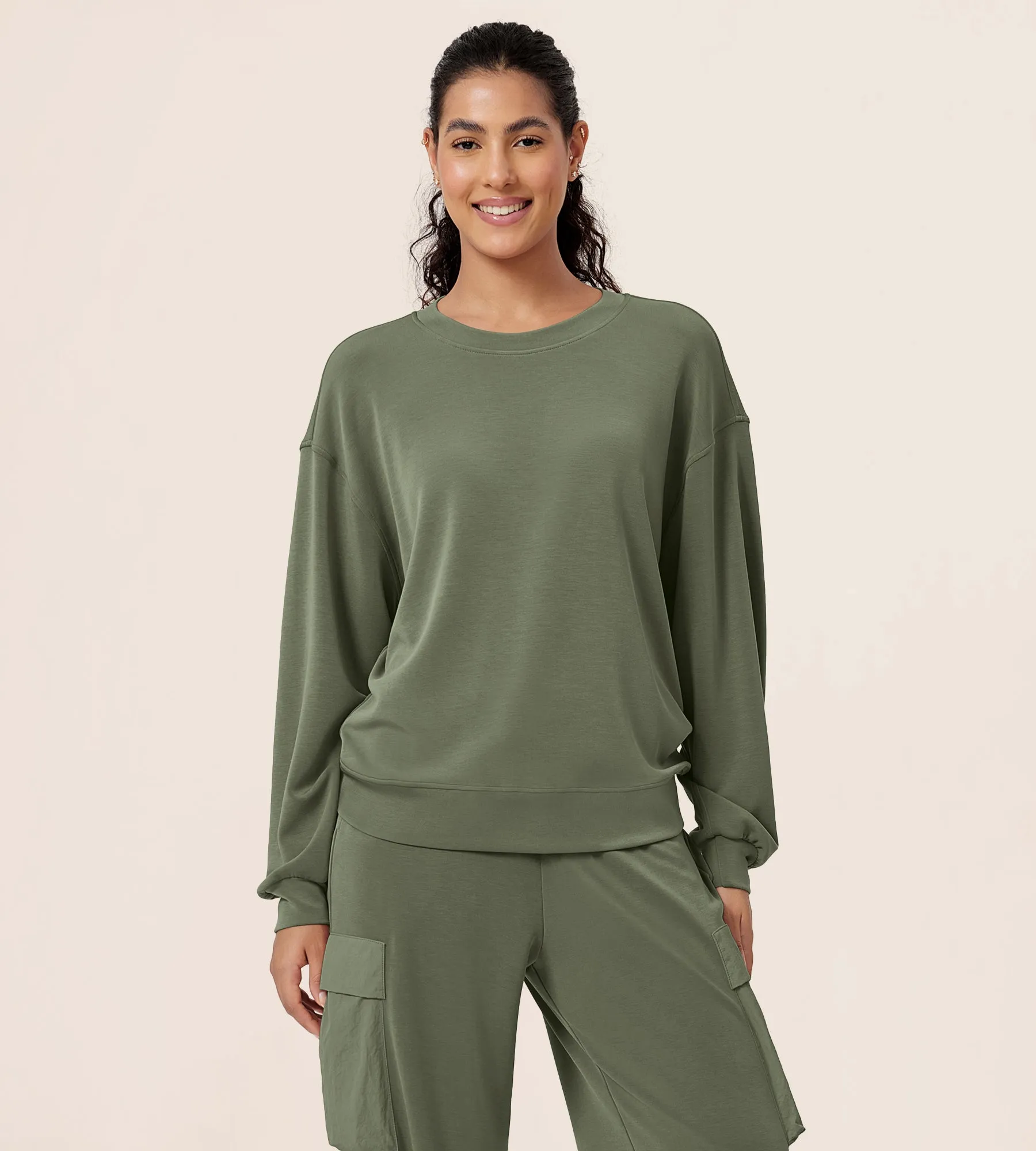 Modal Soft Oversized Crew Neck Sweatshirts