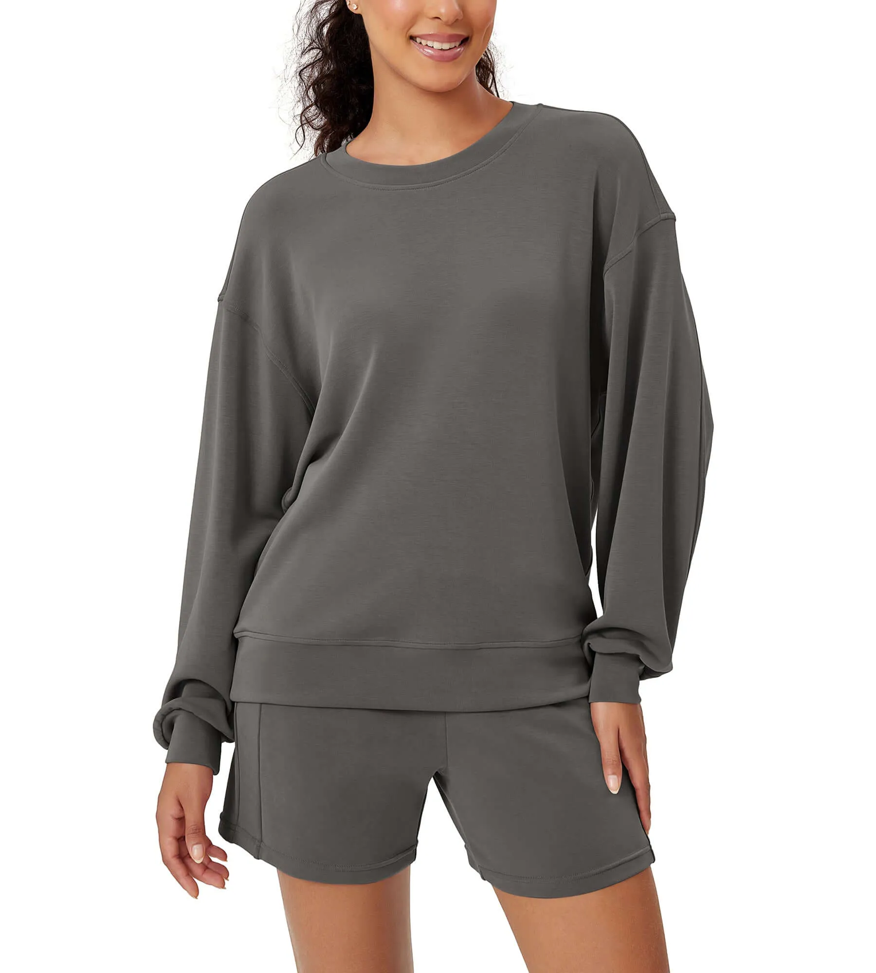 Modal Soft Oversized Crew Neck Sweatshirts