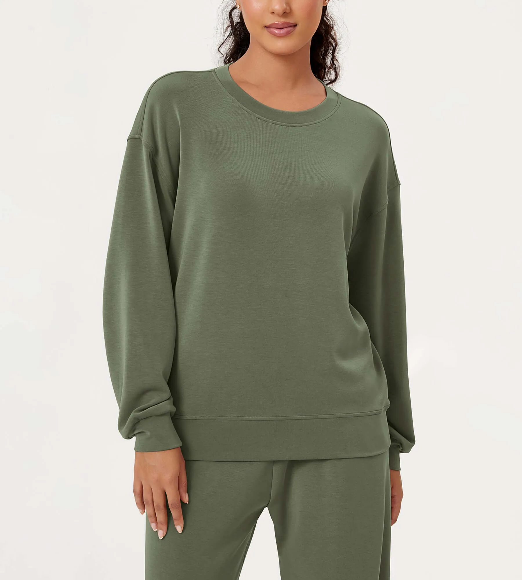 Modal Soft Oversized Crew Neck Sweatshirts