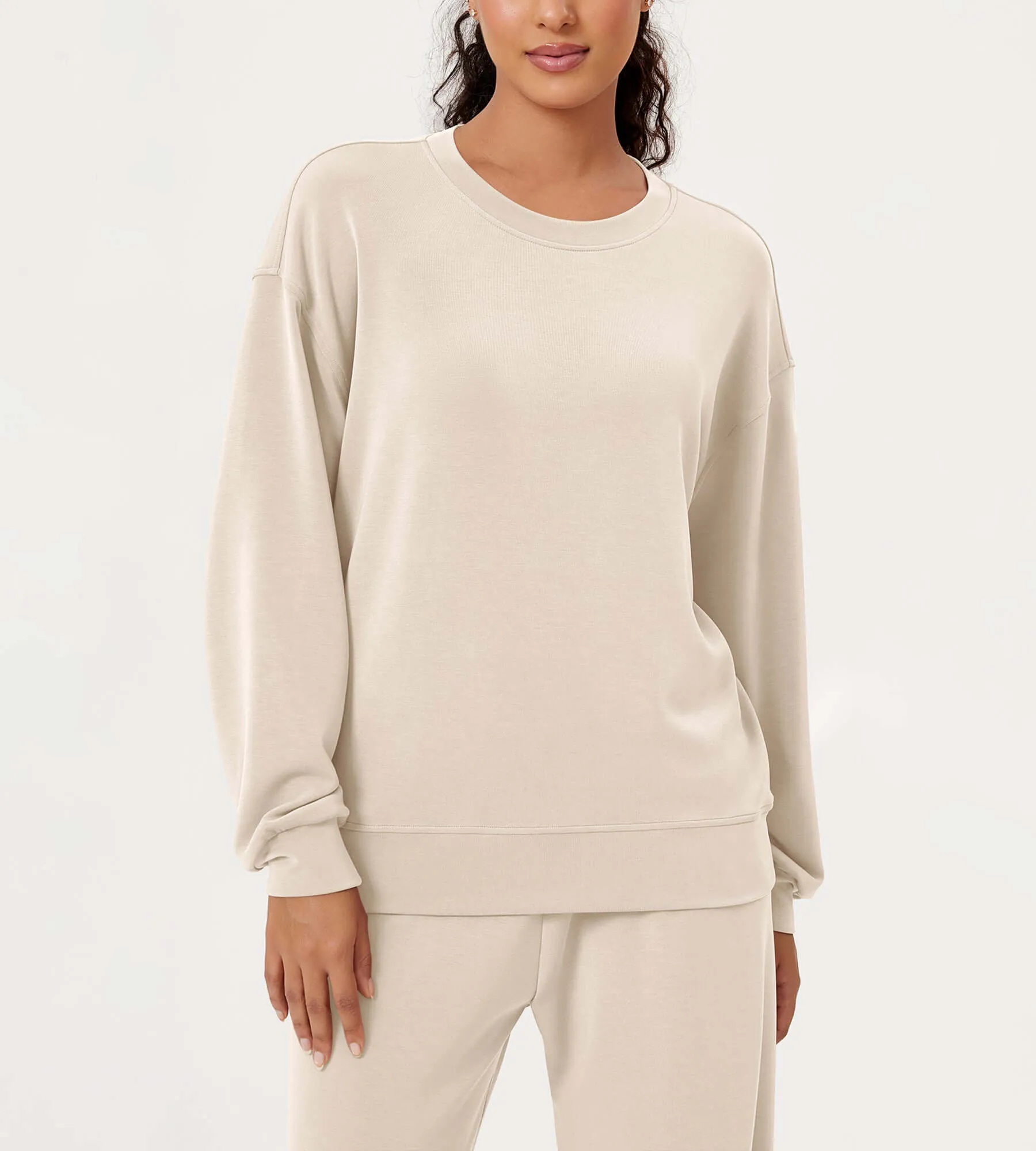 Modal Soft Oversized Crew Neck Sweatshirts
