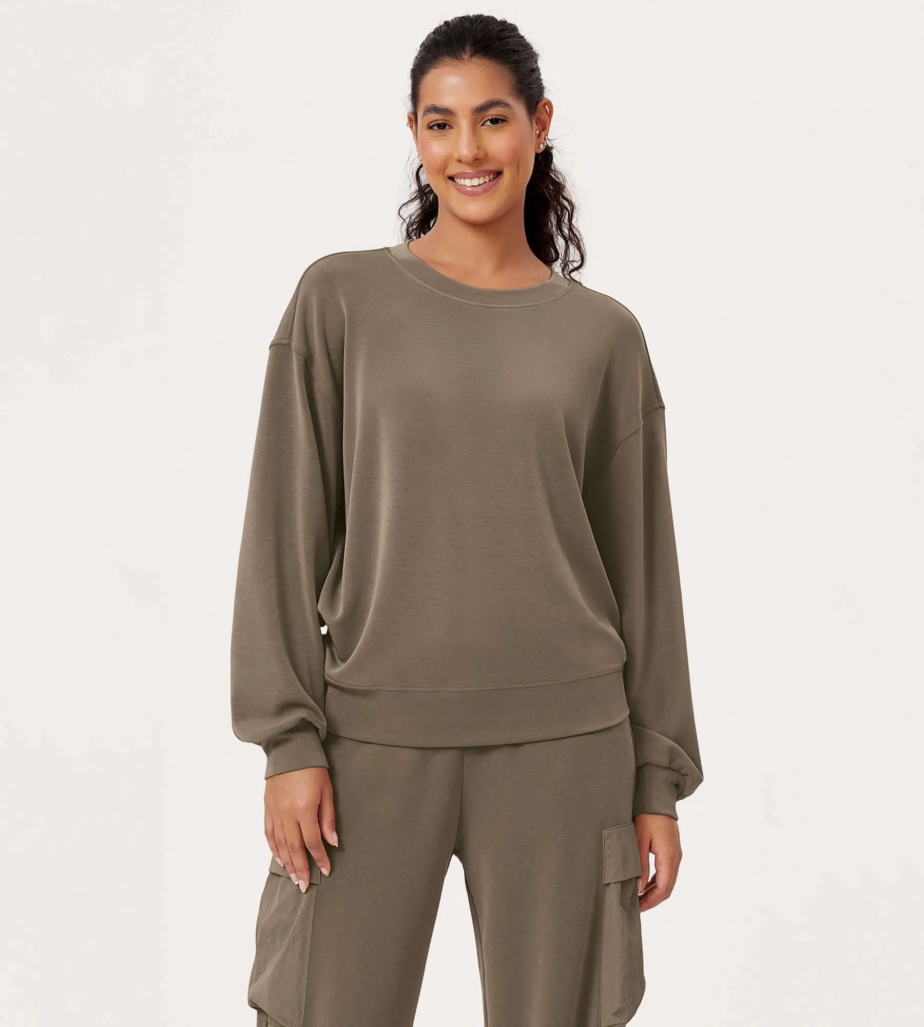 Modal Soft Oversized Crew Neck Sweatshirts