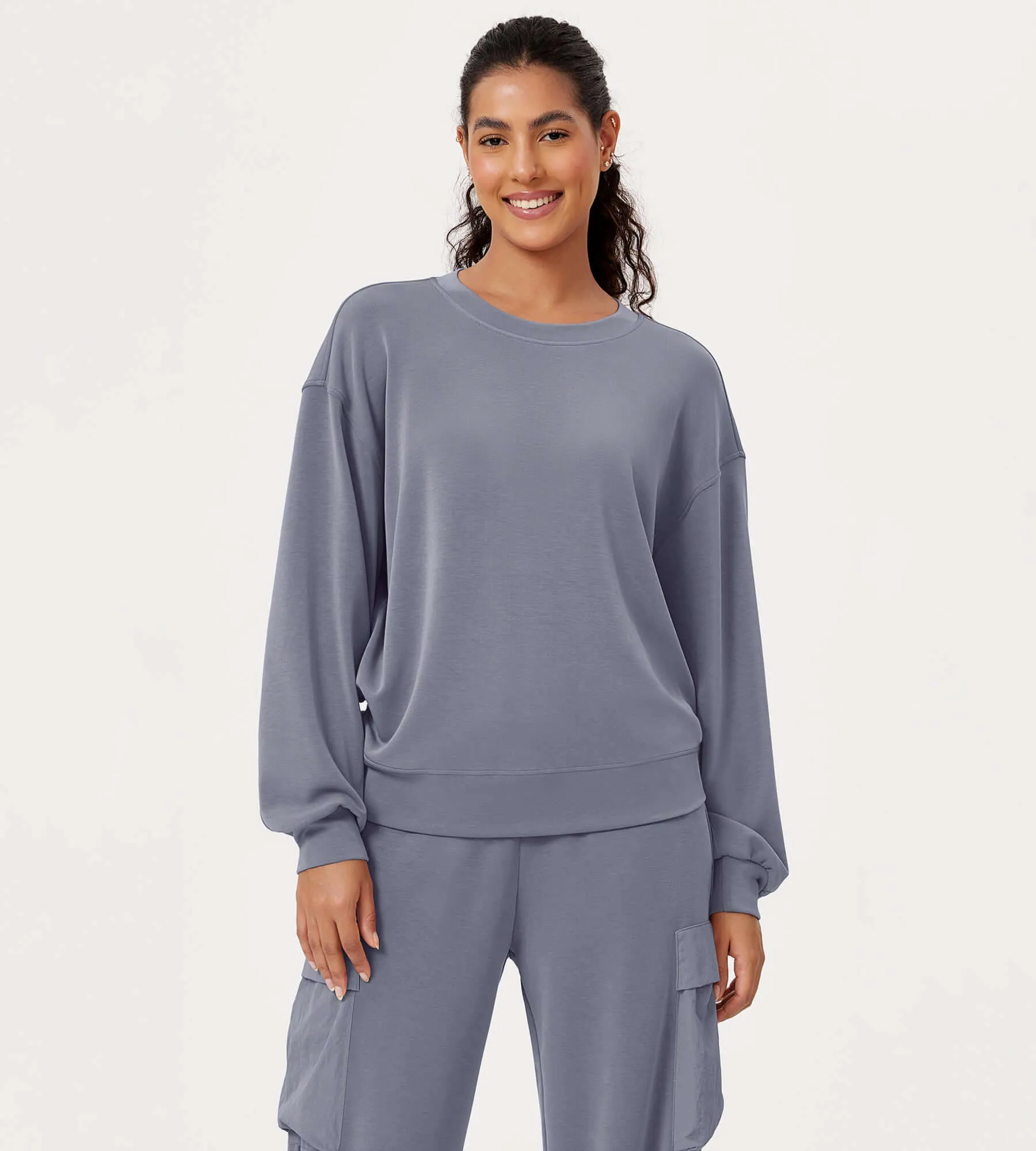 Modal Soft Oversized Crew Neck Sweatshirts