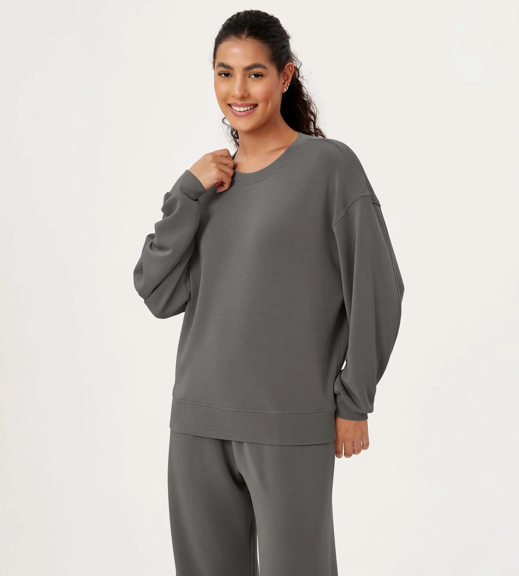 Modal Soft Oversized Crew Neck Sweatshirts