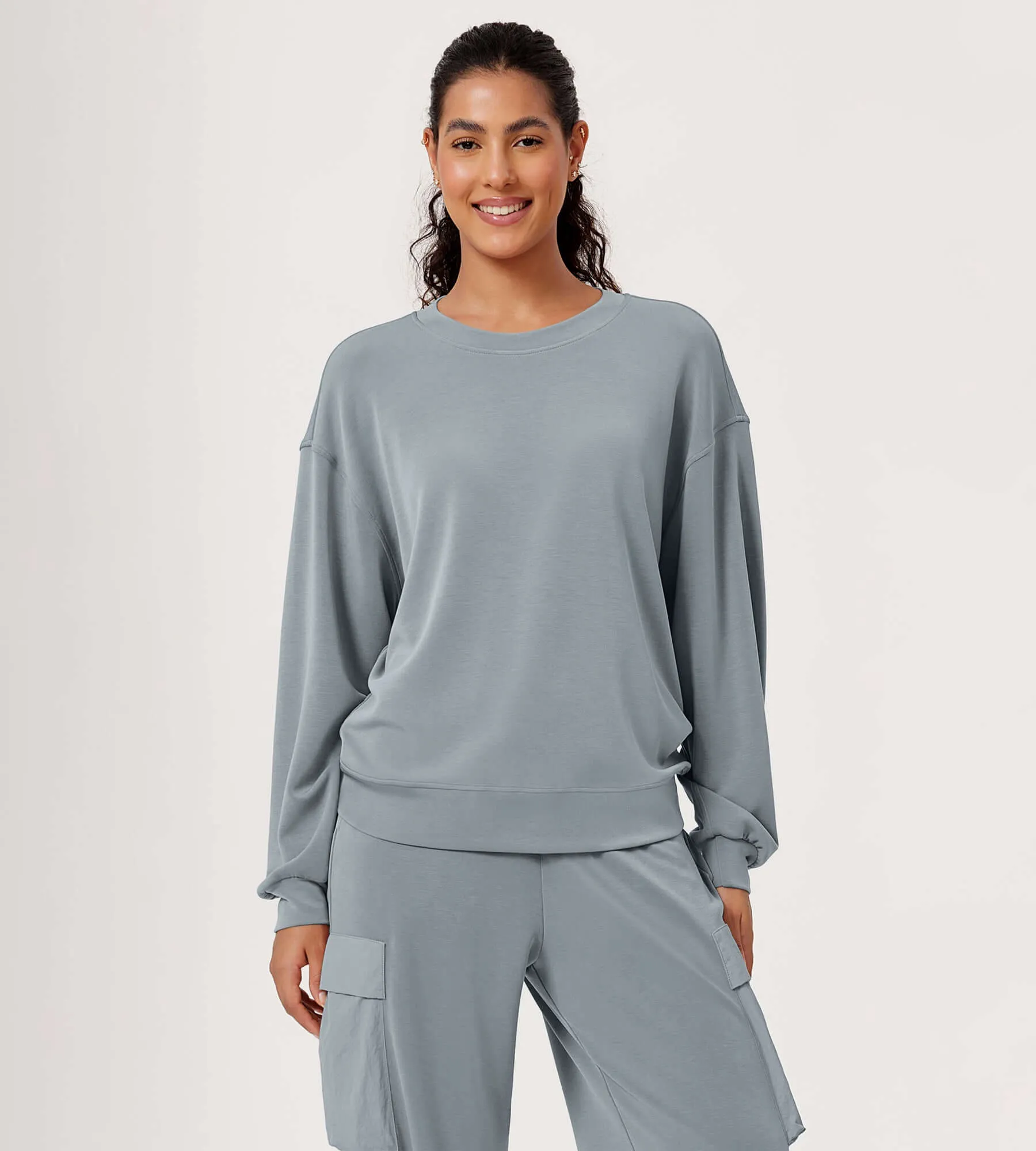 Modal Soft Oversized Crew Neck Sweatshirts