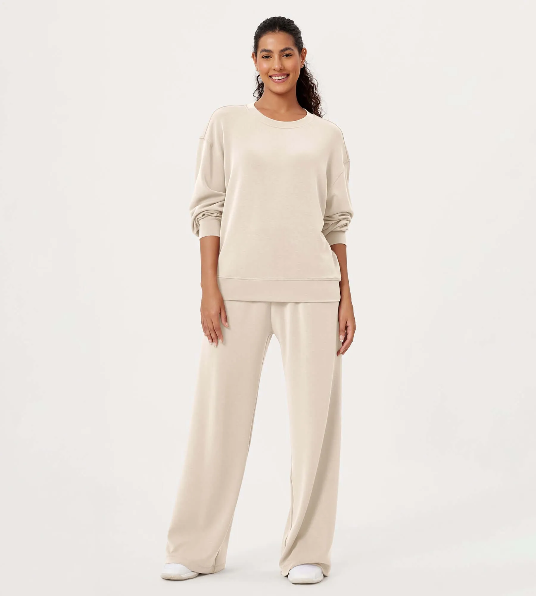 Modal Soft Oversized Crew Neck Sweatshirts