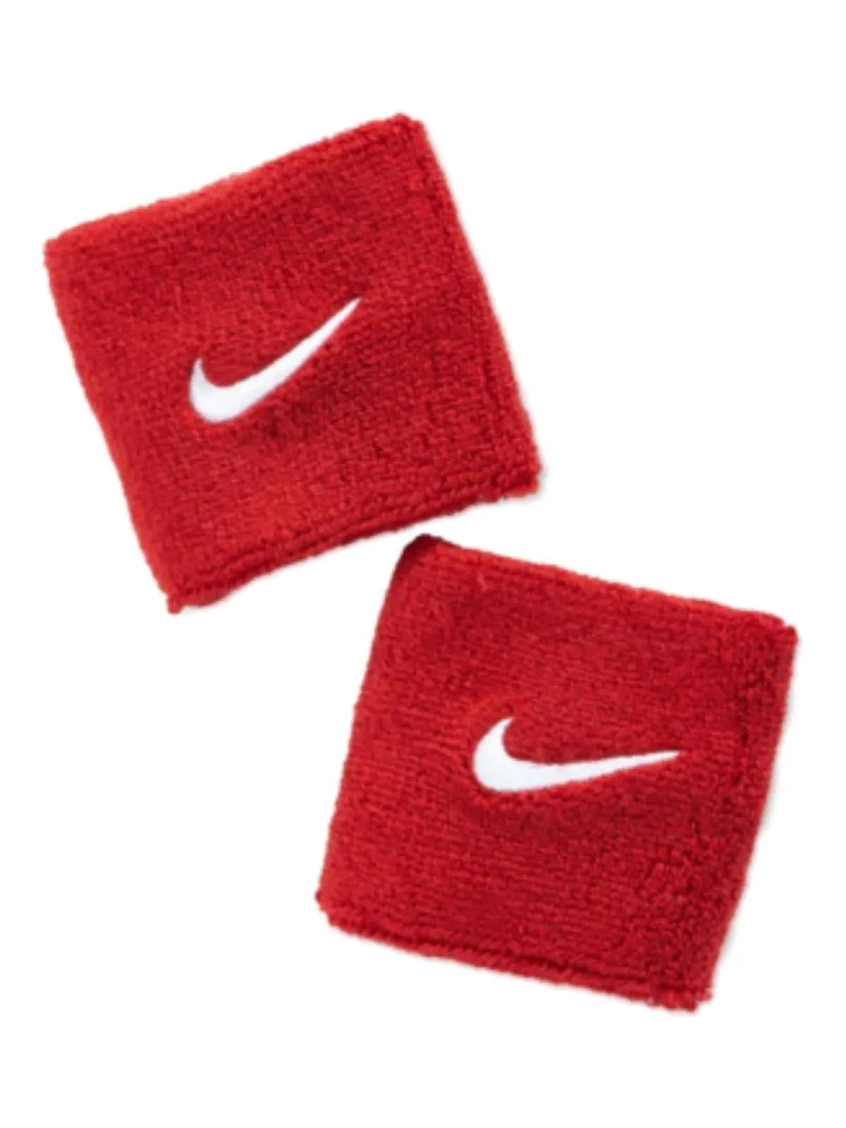 Nike Red with White Logo Swoosh 2.5" Wristbands Set (2 Pack)