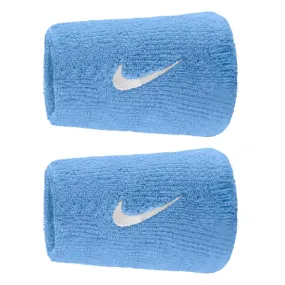 Nike Swoosh Doublewide Wristbands 2 Pack (University Blue/White)