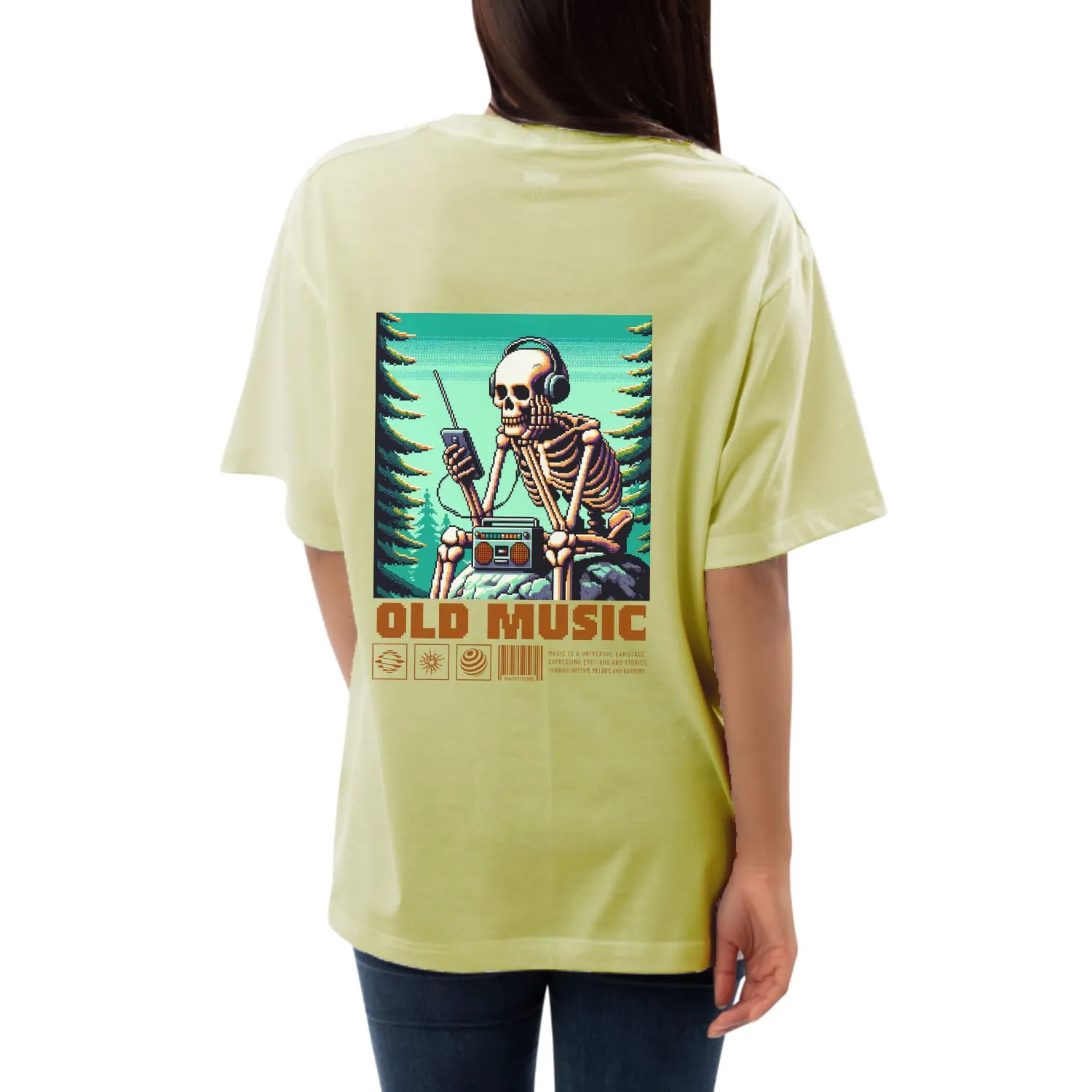 Old music Womens Oversized T-shirt