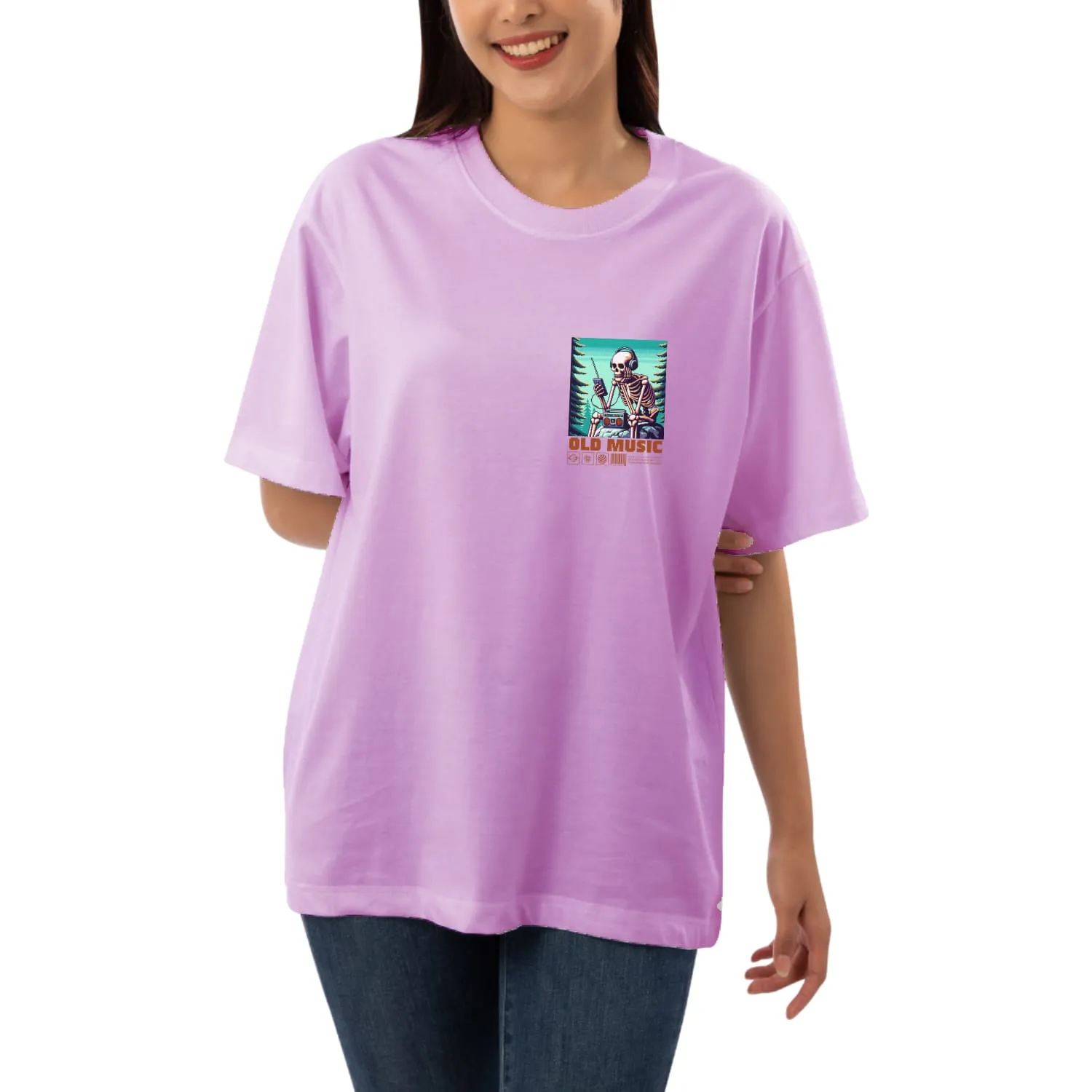 Old music Womens Oversized T-shirt