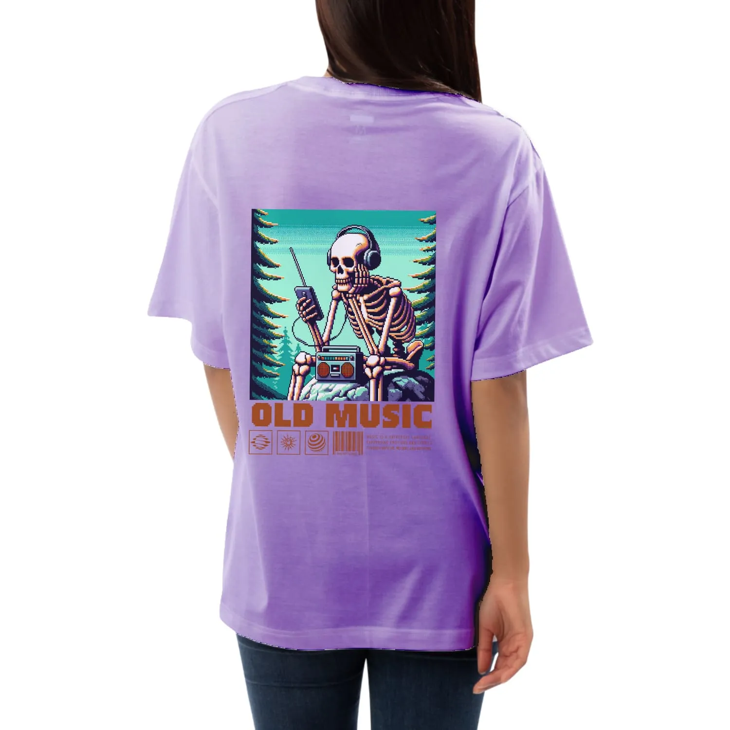 Old music Womens Oversized T-shirt
