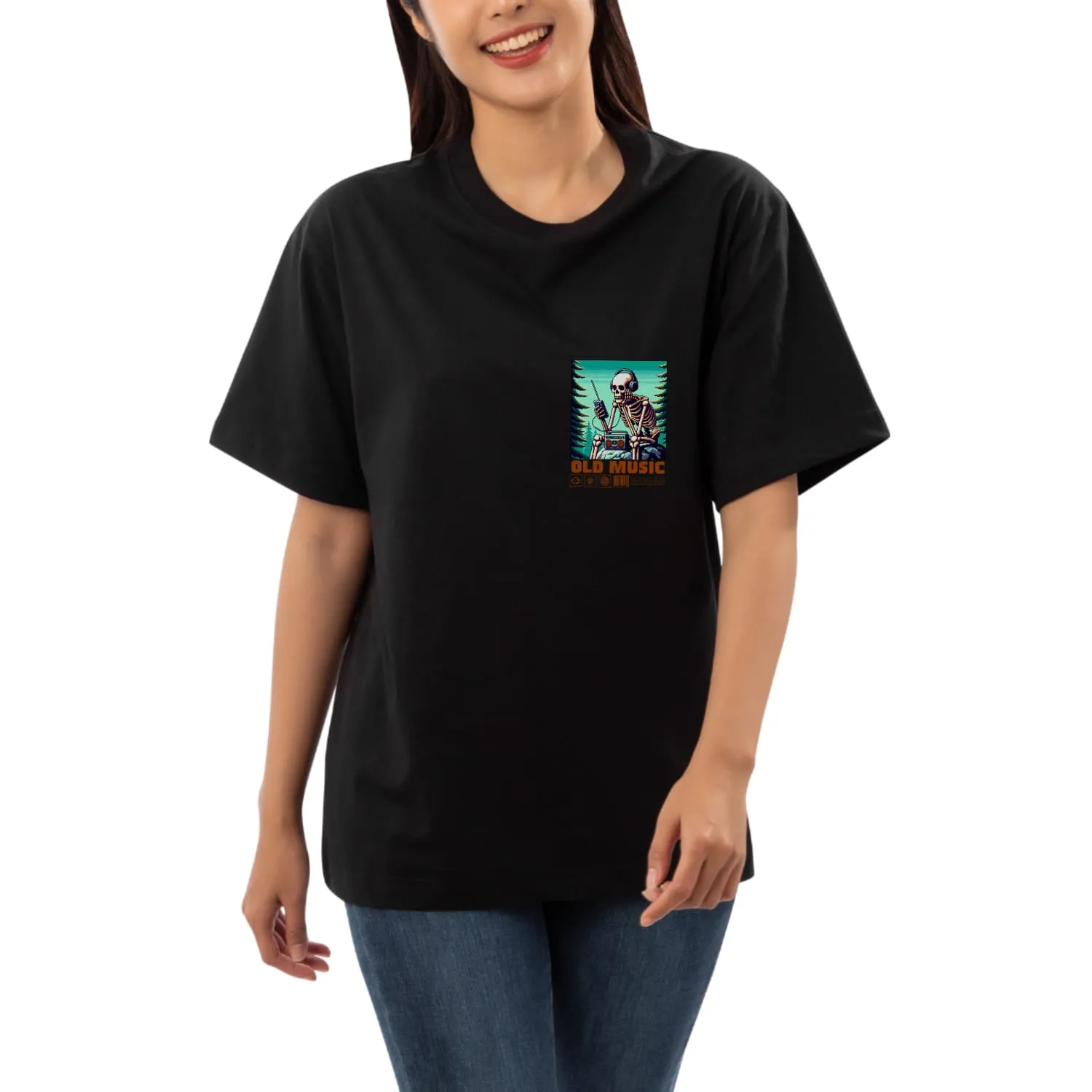Old music Womens Oversized T-shirt
