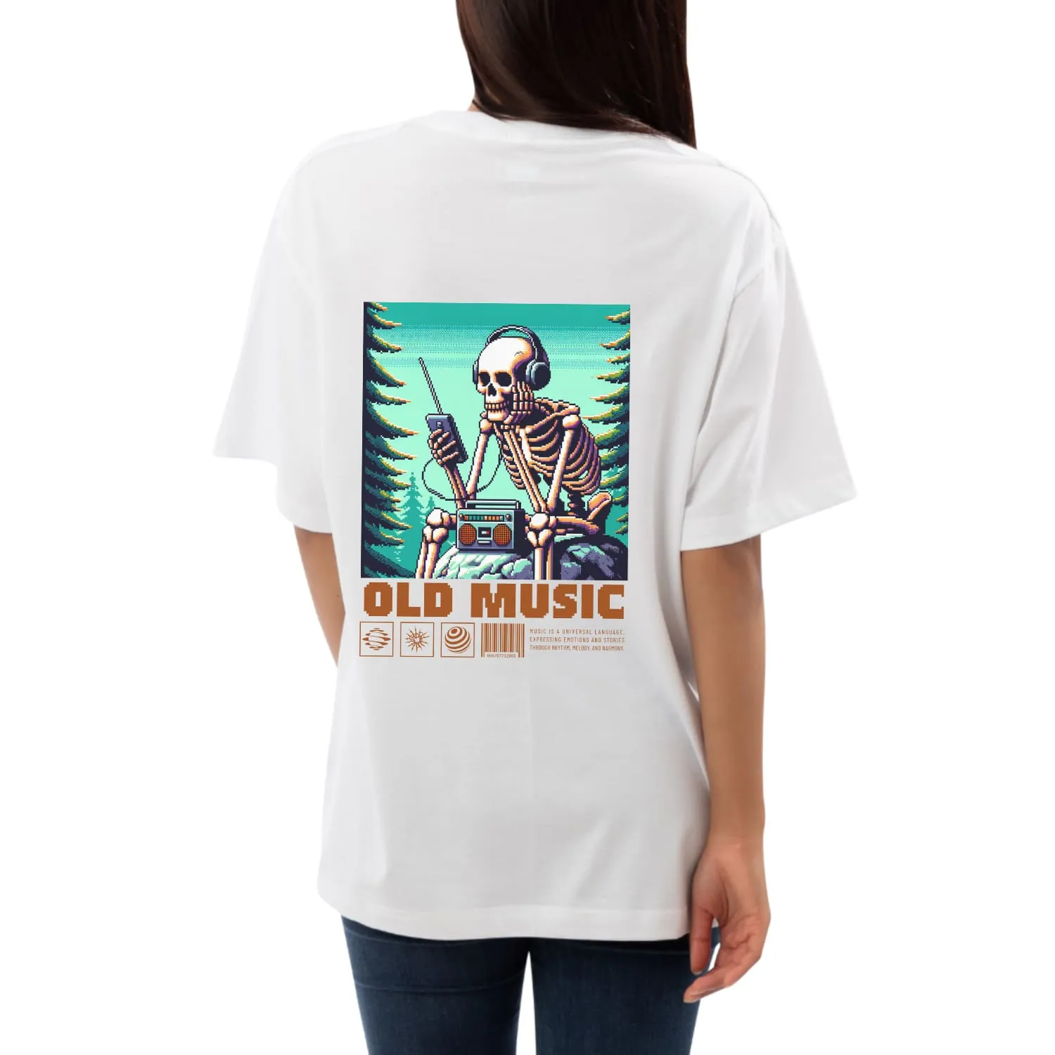 Old music Womens Oversized T-shirt
