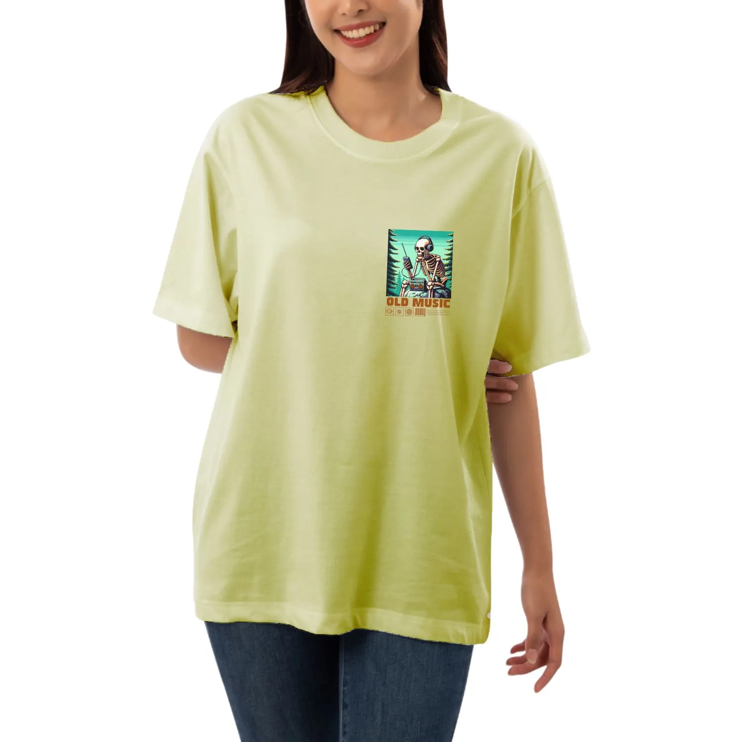 Old music Womens Oversized T-shirt