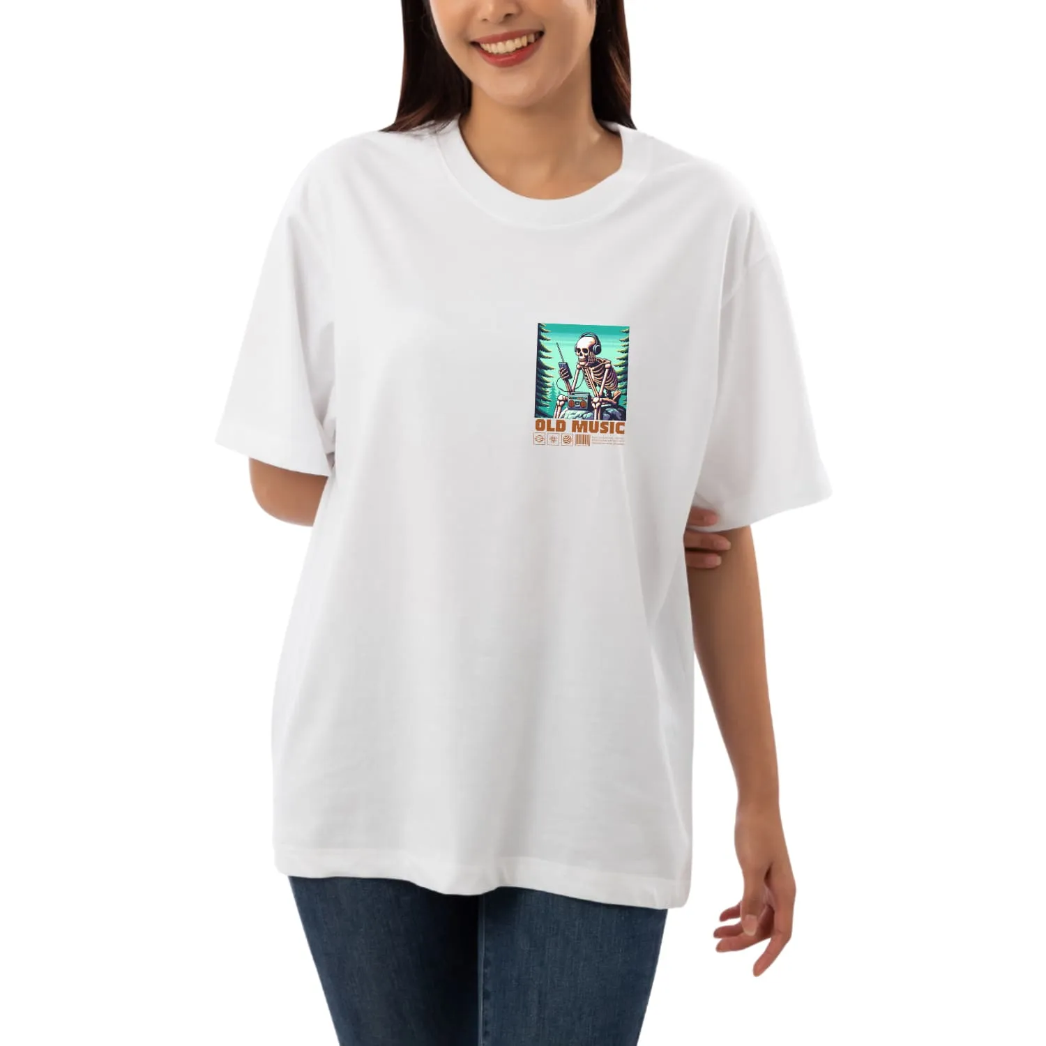 Old music Womens Oversized T-shirt