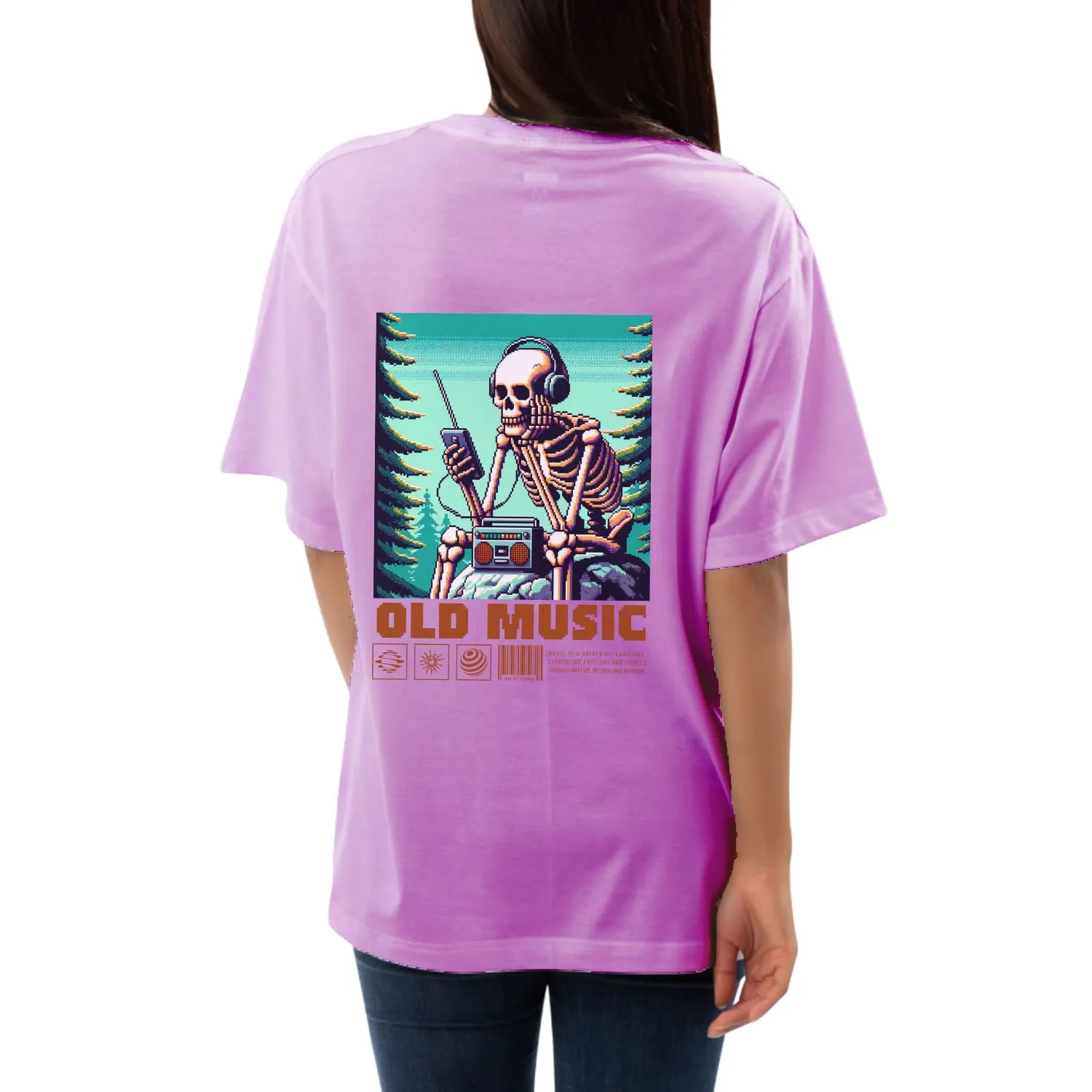 Old music Womens Oversized T-shirt