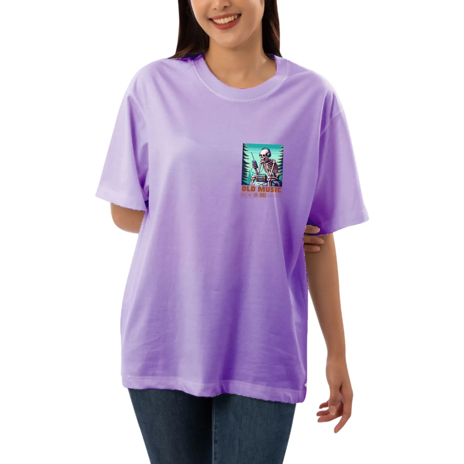 Old music Womens Oversized T-shirt