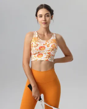 Orange V-shape Tank Top - Light Support