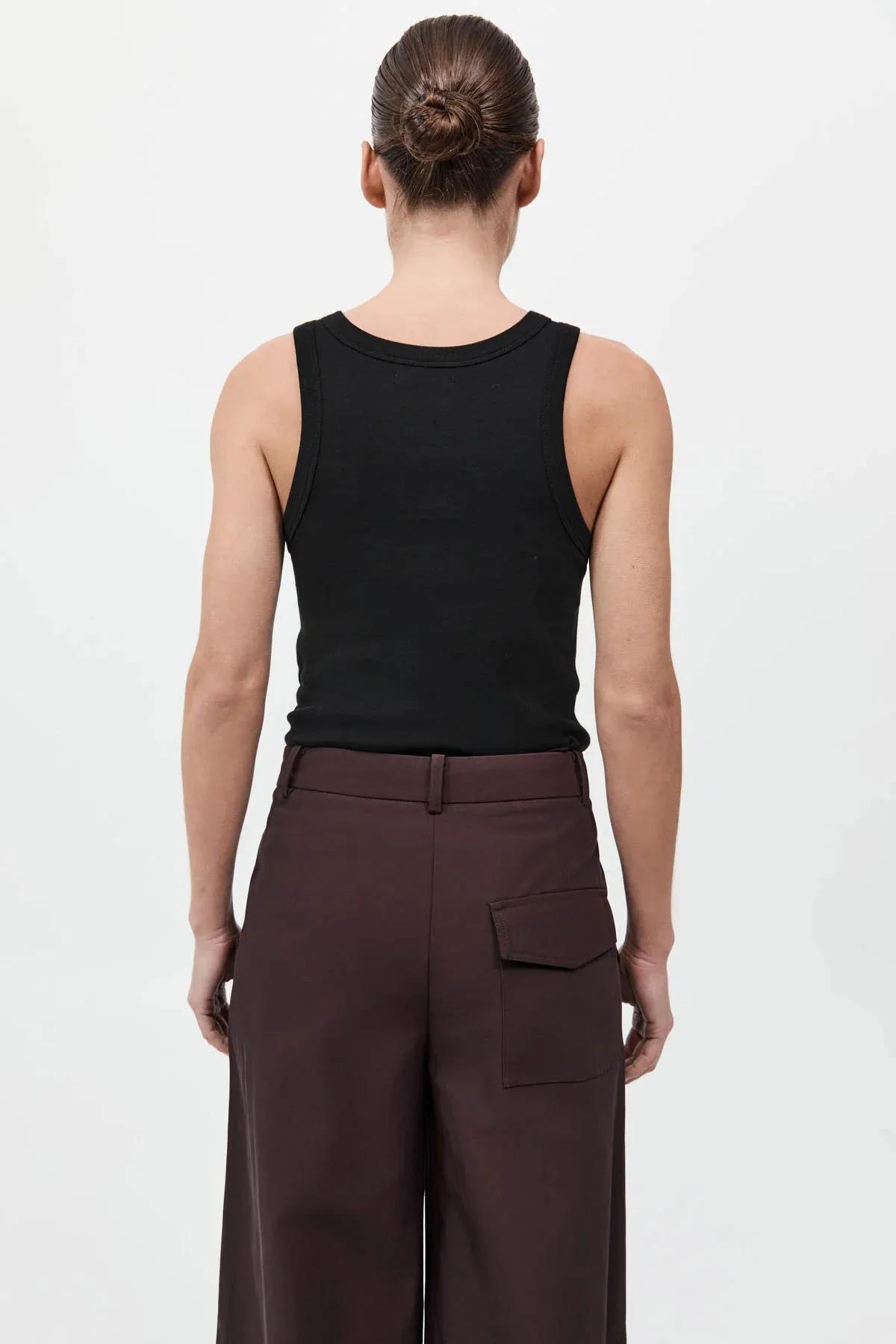 Organic Cotton Bateau Tank - Jet Black