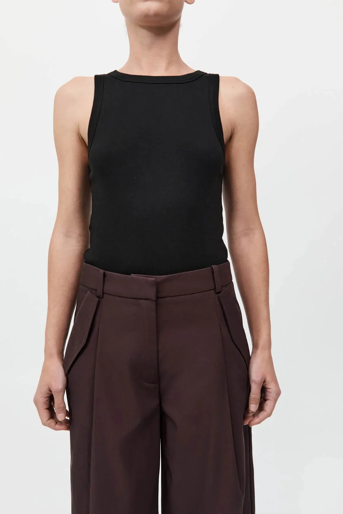 Organic Cotton Bateau Tank - Jet Black