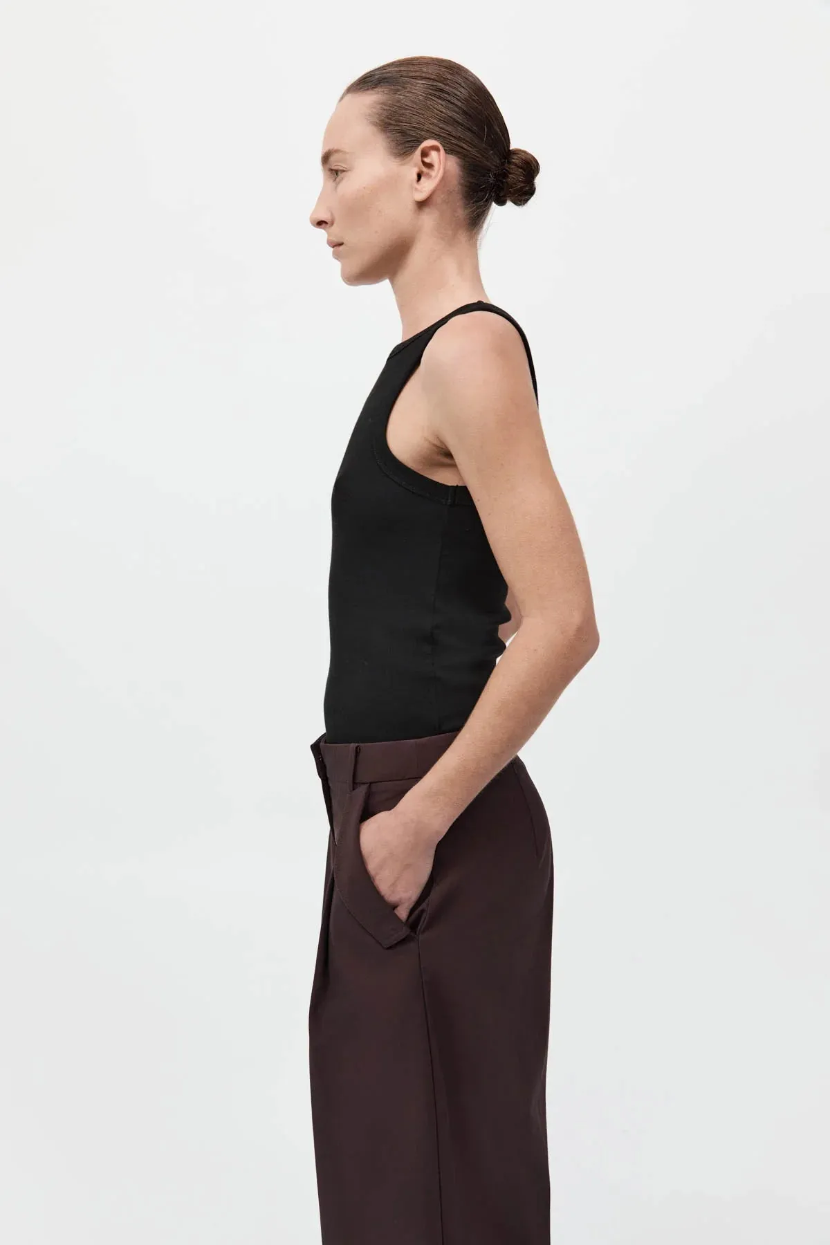Organic Cotton Bateau Tank - Jet Black