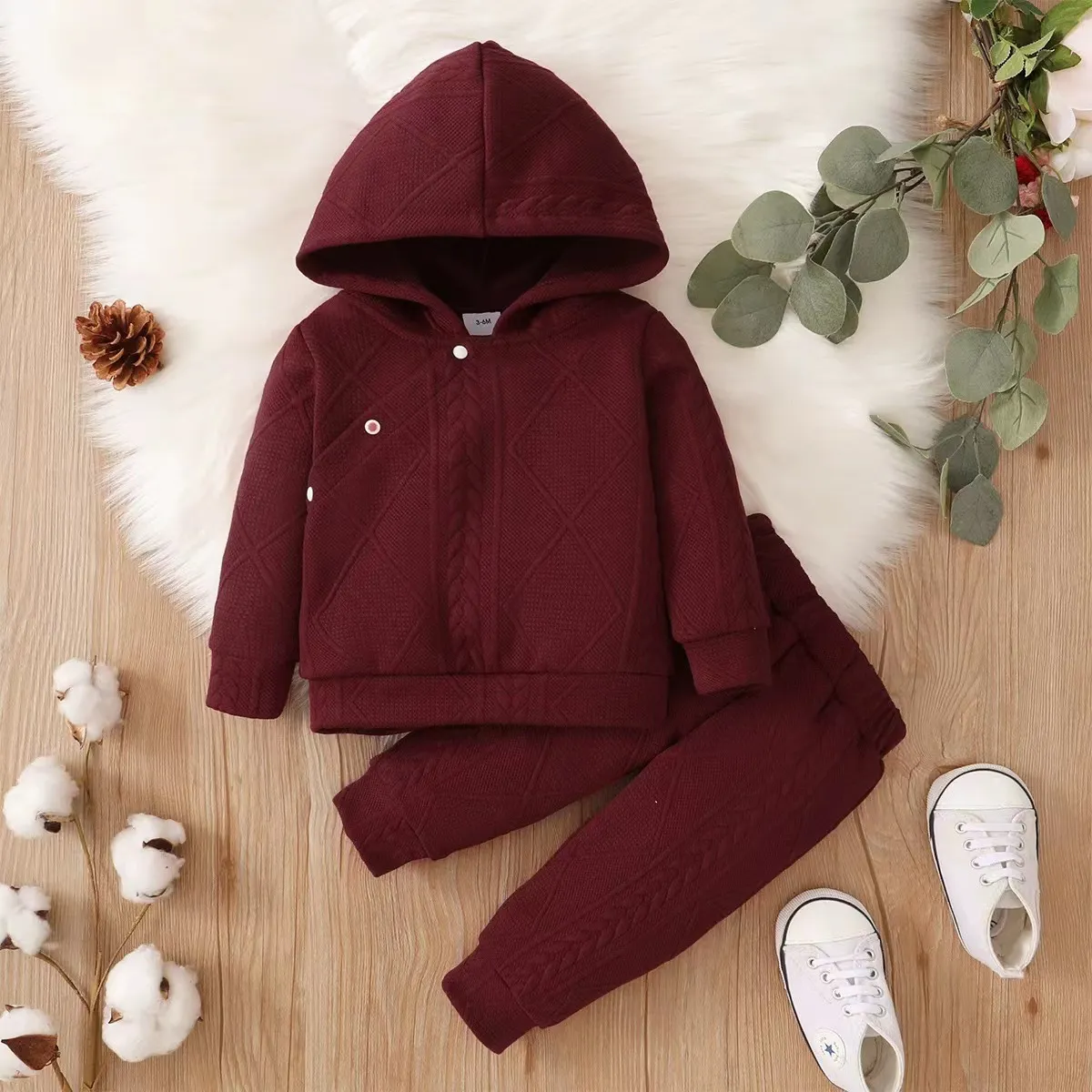 Patterned Hoodie and Sweatpants Set