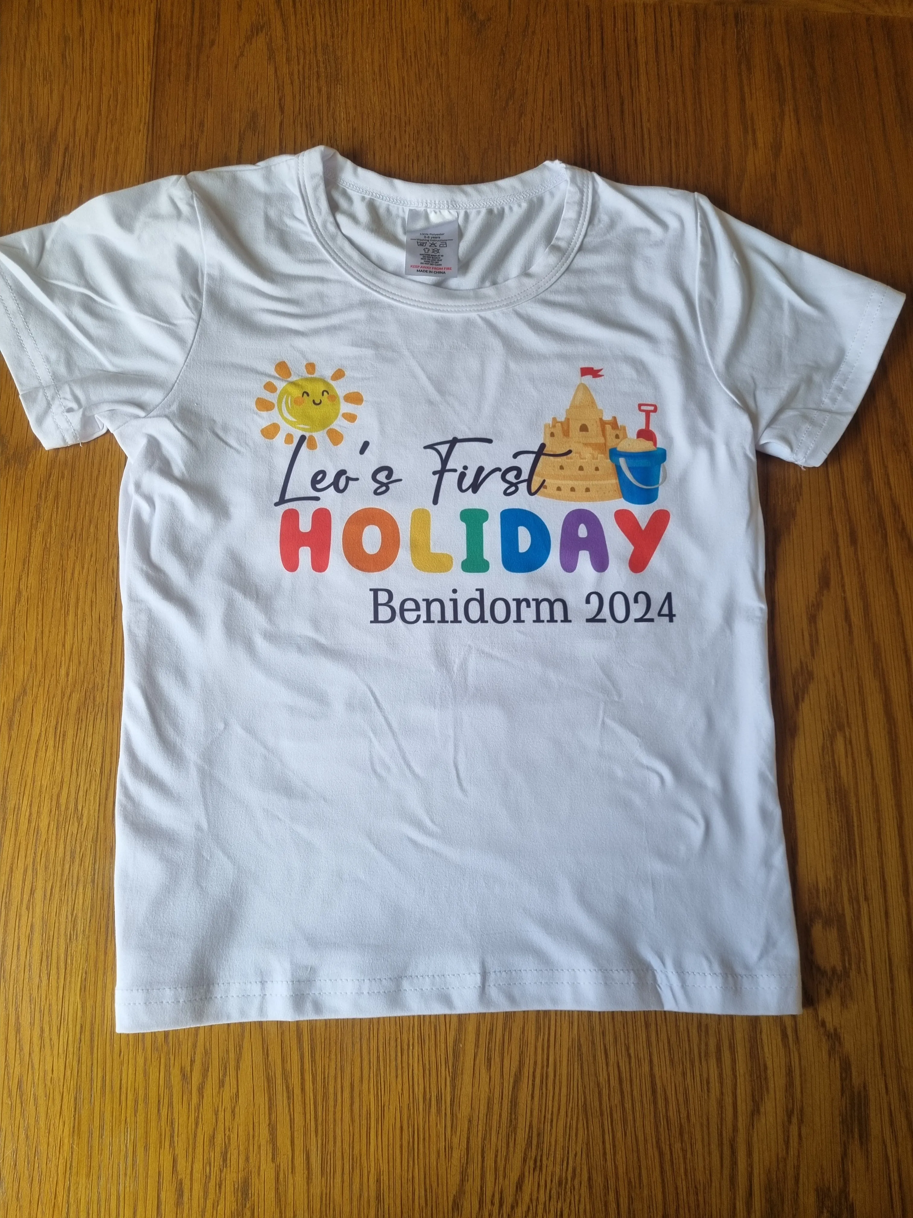 Personalised My First Holiday Kids T-Shirt, Baby Vest Vacation Kids T-shirt, baby Grow