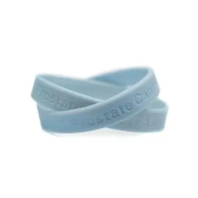 Prostate Cancer Awareness Light Blue Rubber Bracelet Wristband - Adult 8"