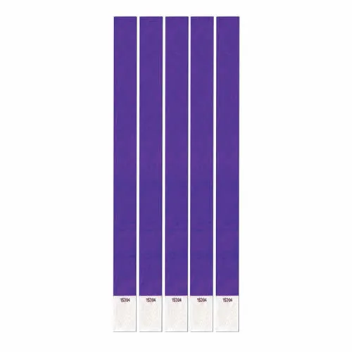 Purple Tyvek Wristband .75" x 10" (Pack of 100)