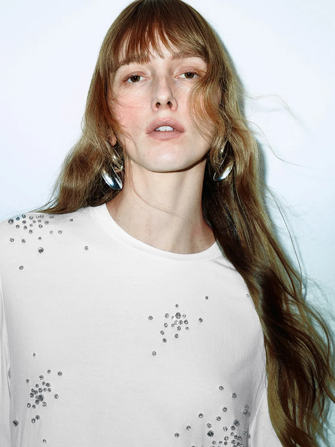 Rhinestone Loose T-Shirts