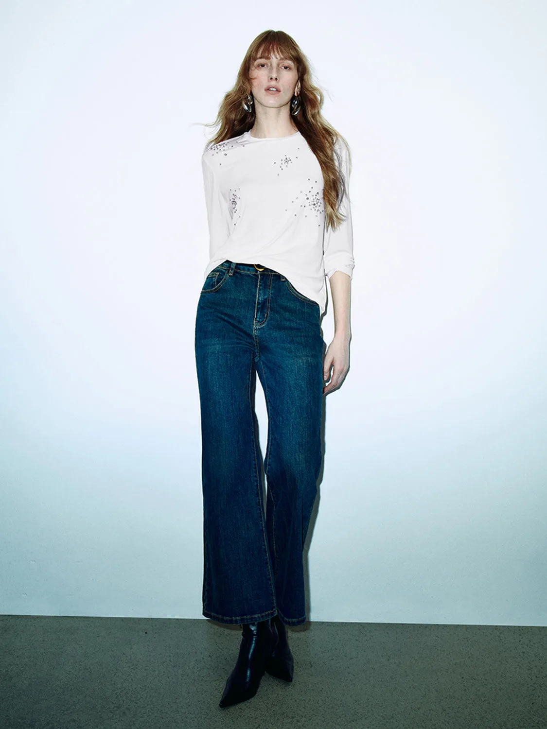 Rhinestone Loose T-Shirts