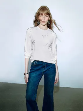 Rhinestone Loose T-Shirts