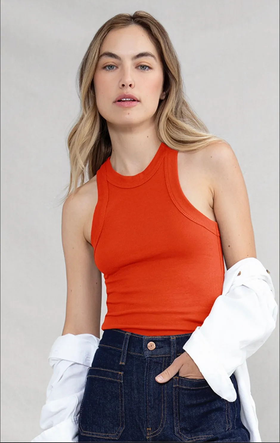 Rib Fitted Racer Tank (Flame)