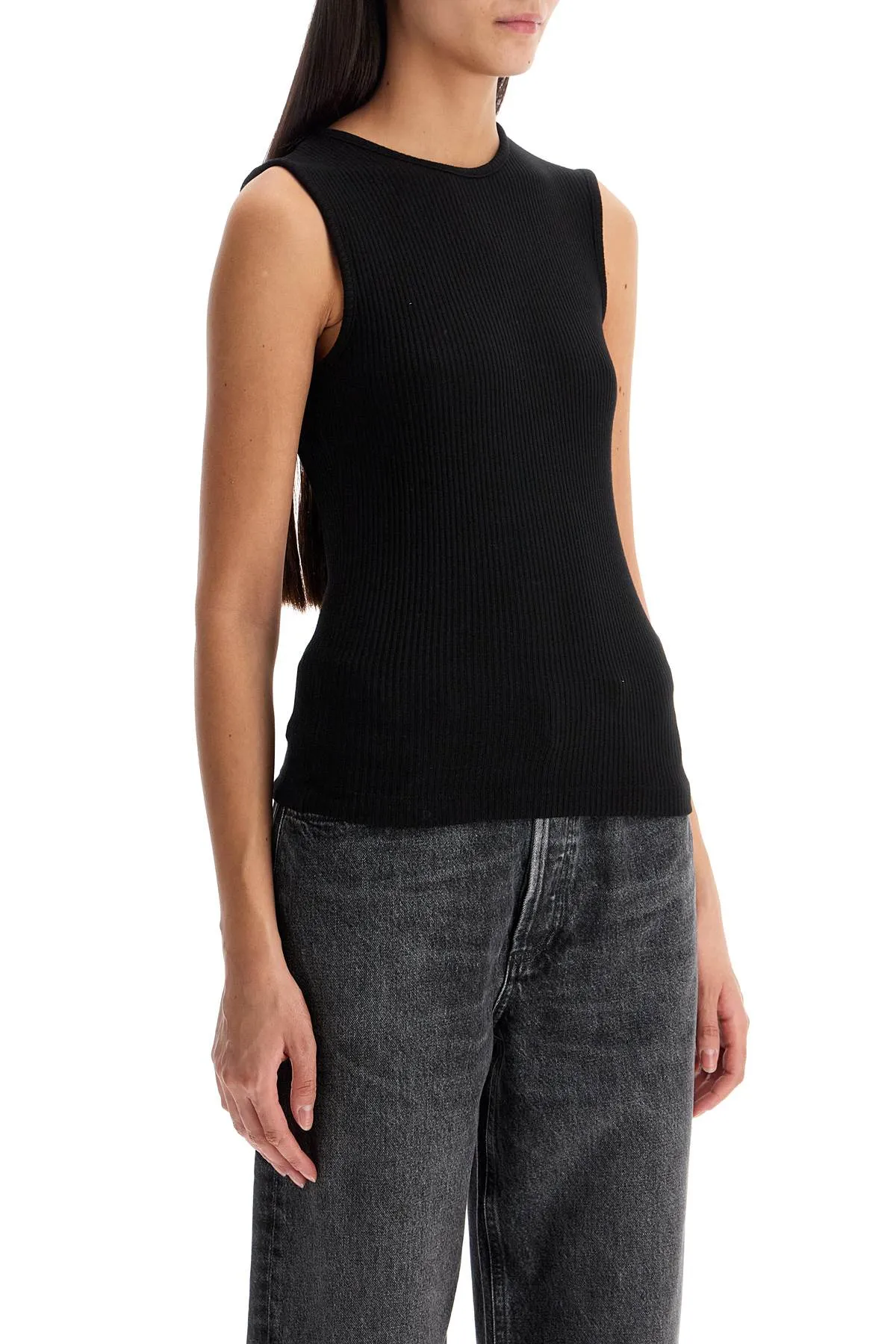 'ribbed binx tank A7292 3048 BLACK