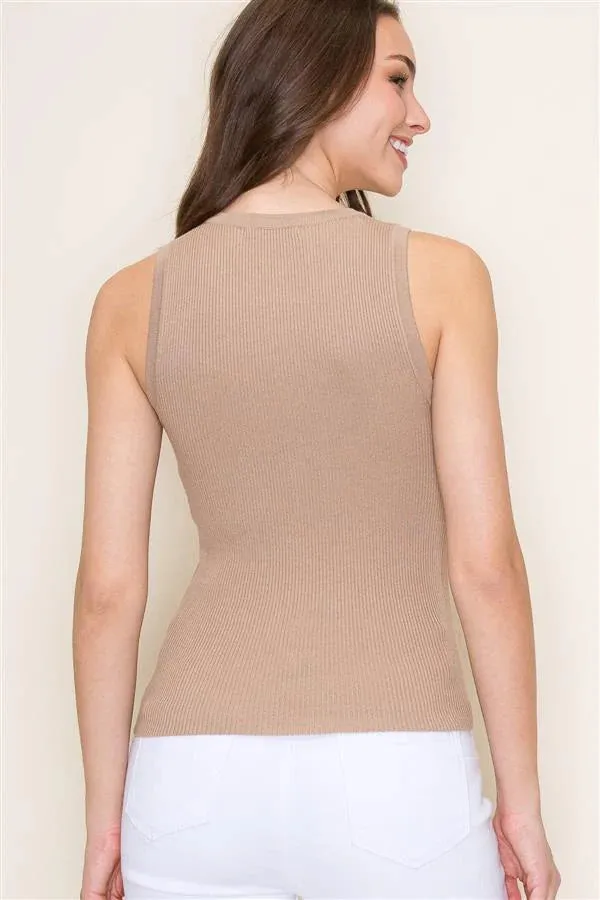 Ribbed Crew Neck Tank