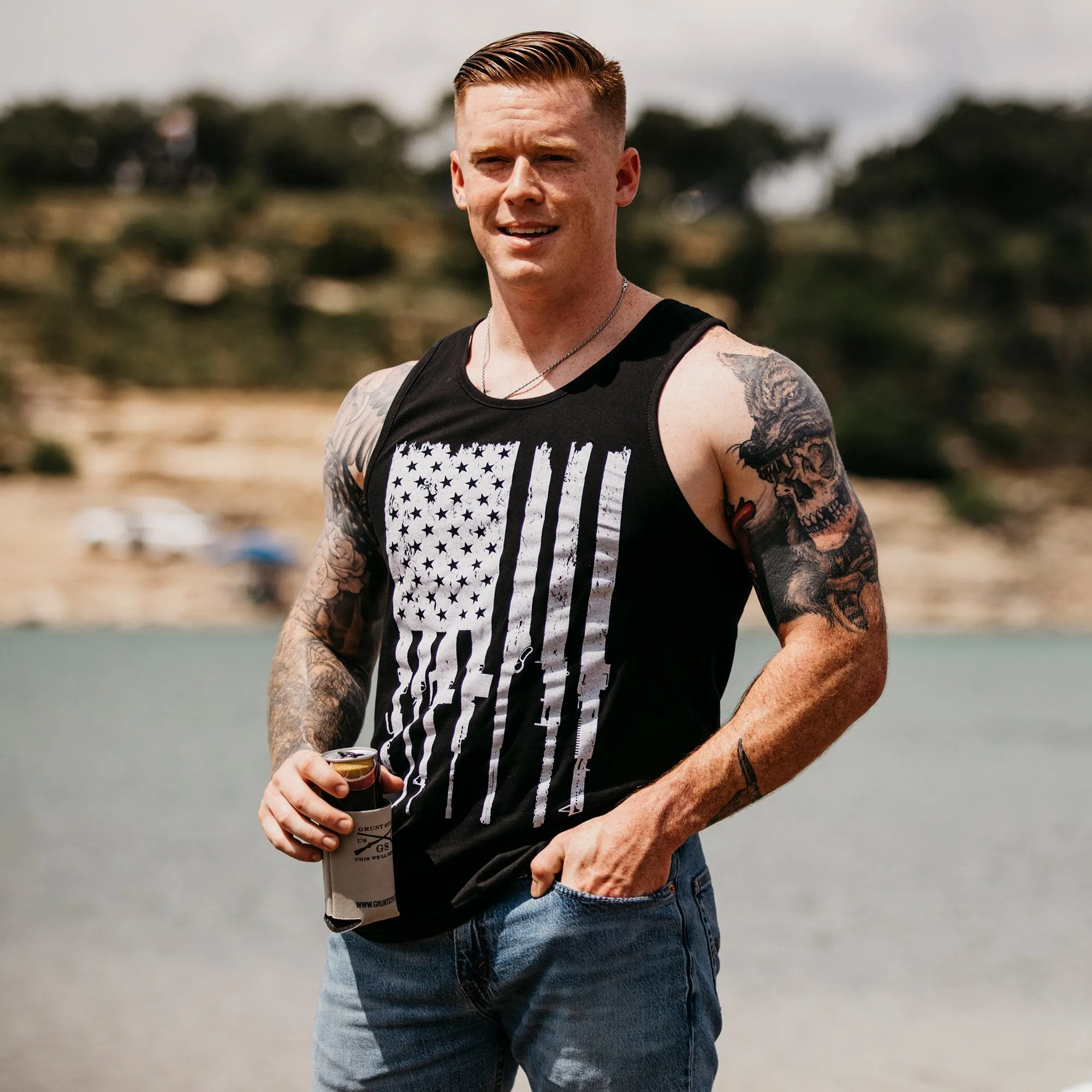 Rifle Flag Men's Tank - Black