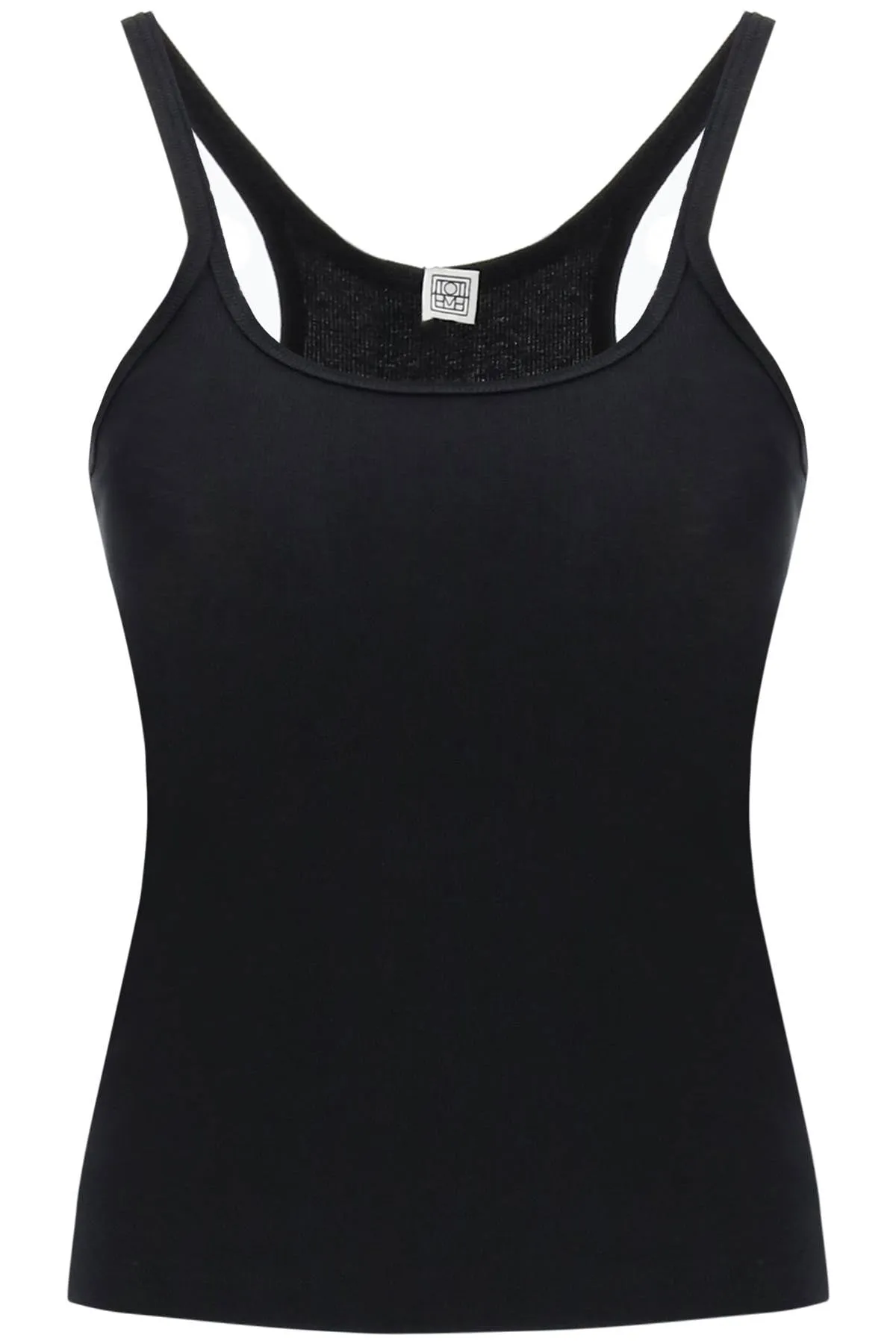 scoop neck rib tank top 213 458 772 BLACK