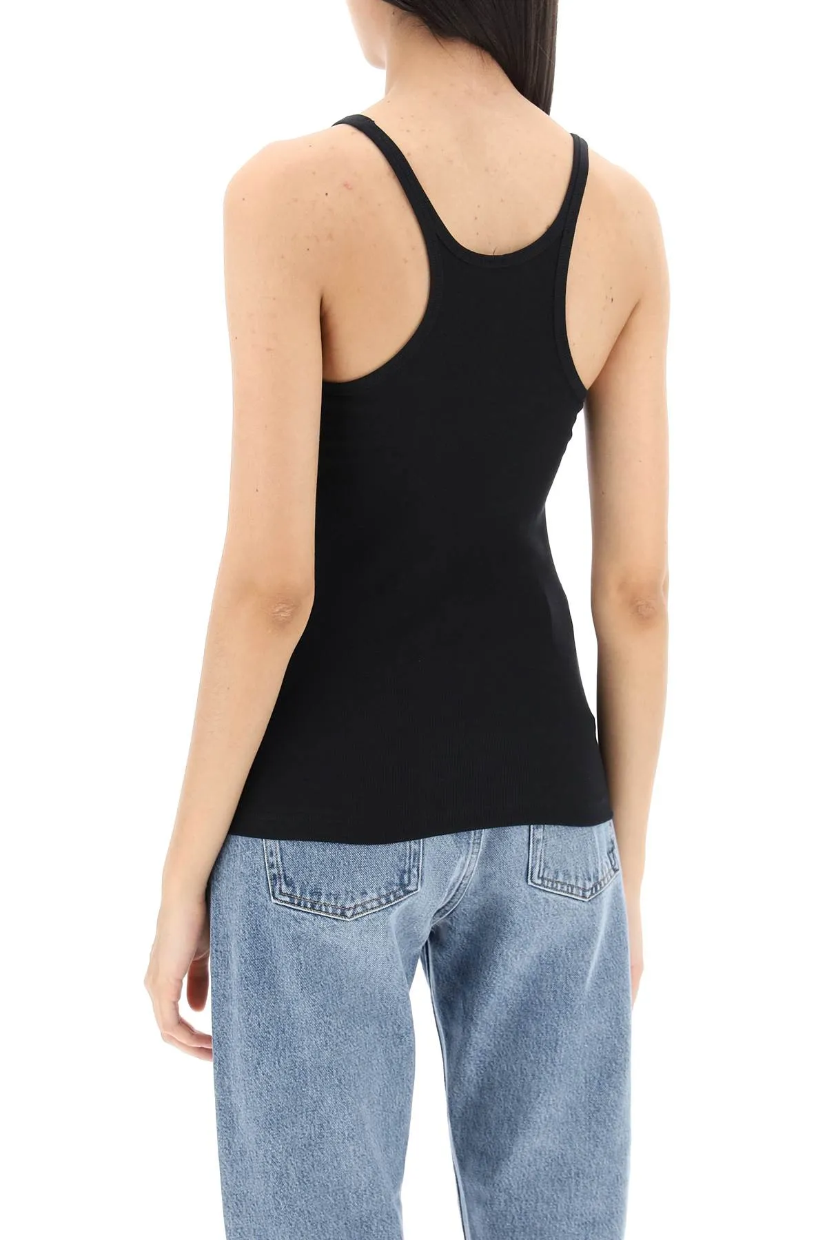 scoop neck rib tank top 213 458 772 BLACK