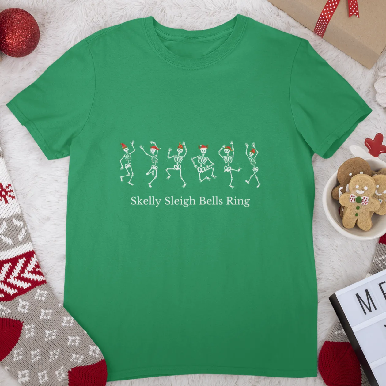 Skelly Sleigh Bells Ring Christmas Shirt, Christmas Shirt, Christmas Gift, Christmas Sweatshirt, Christmas gift for family, Holiday Shirt