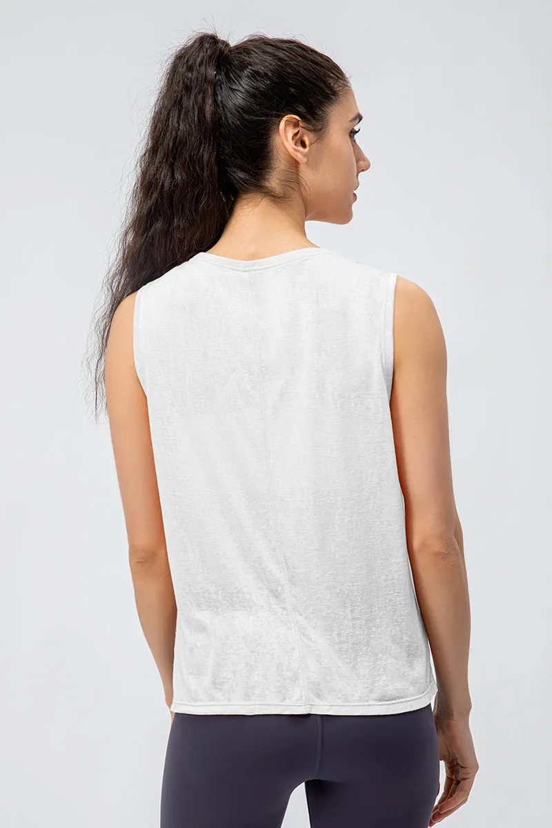 Sleeveless Tank Tops Sheer