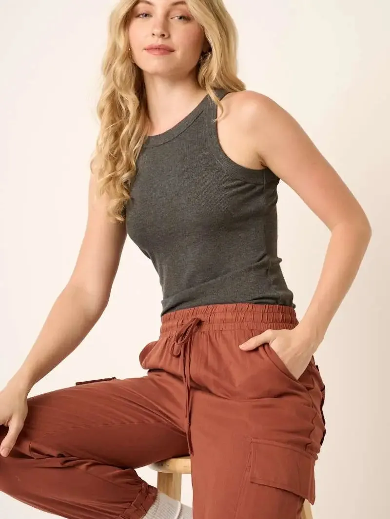 Soft Ribbed Round Neck Tank Tops - Several Colors