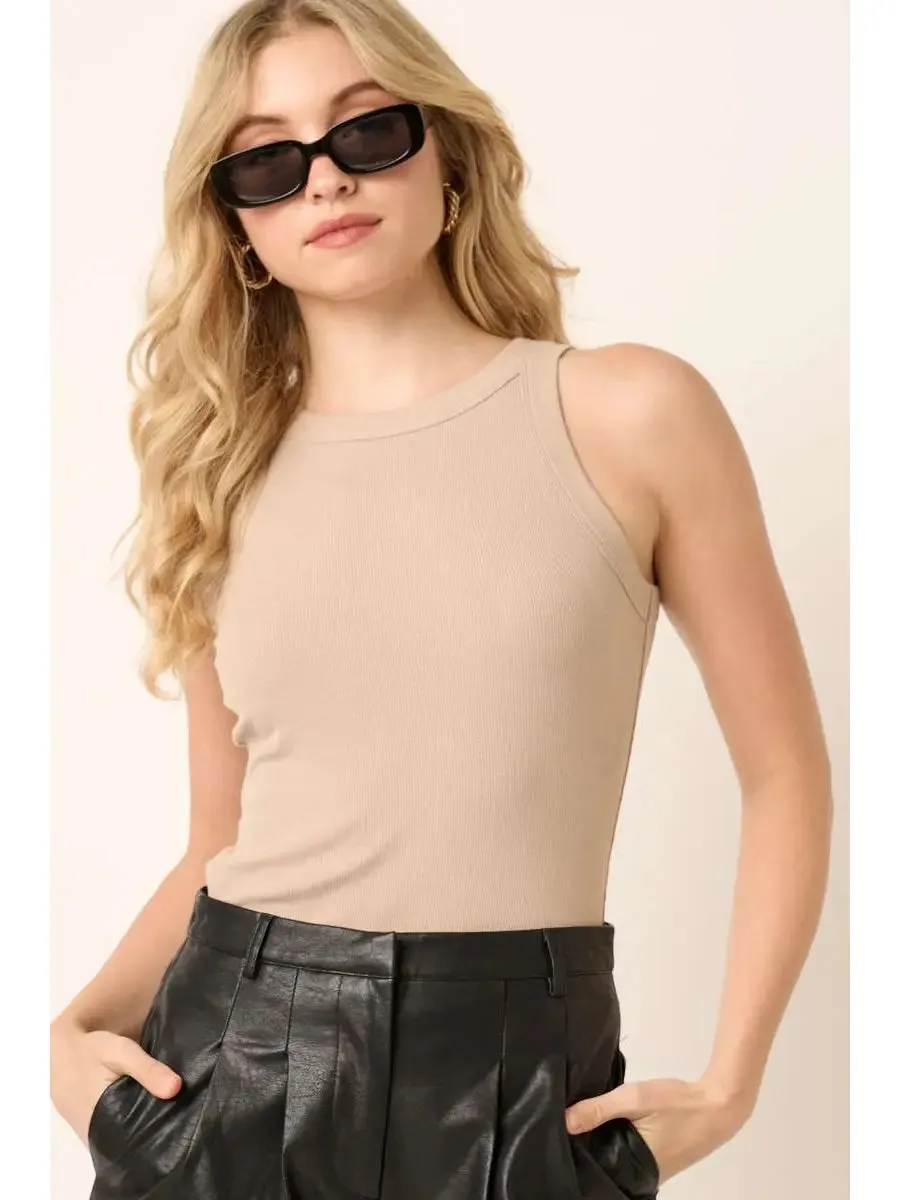 Soft Ribbed Round Neck Tank Tops - Several Colors