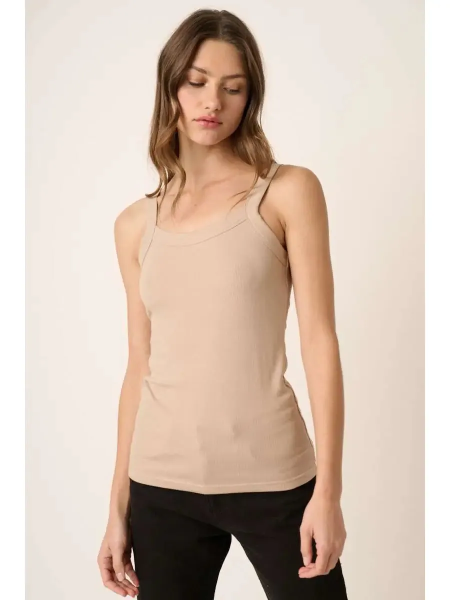 Soft Ribbed Square Neck Tank Tops - Several Colors