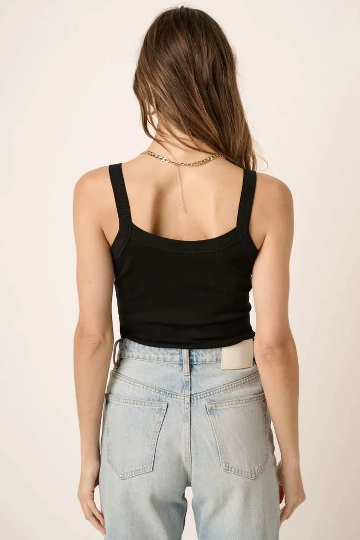 Soft Ribbed Square Neck Tank Tops - Several Colors