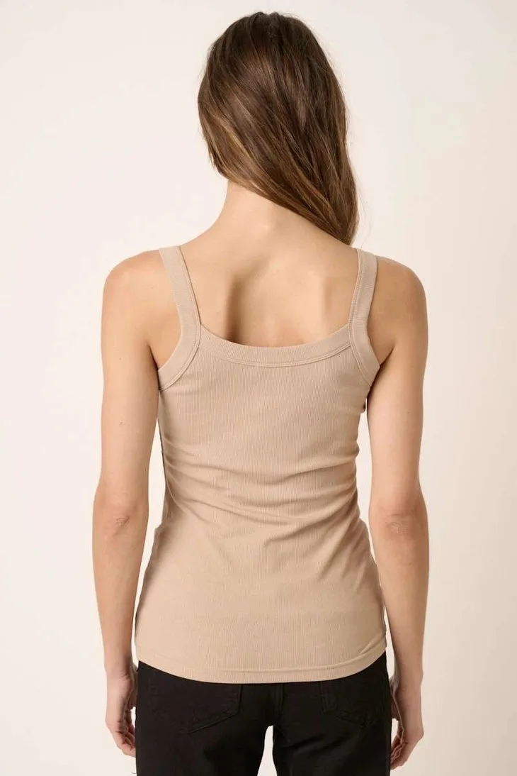 Soft Ribbed Square Neck Tank Tops - Several Colors
