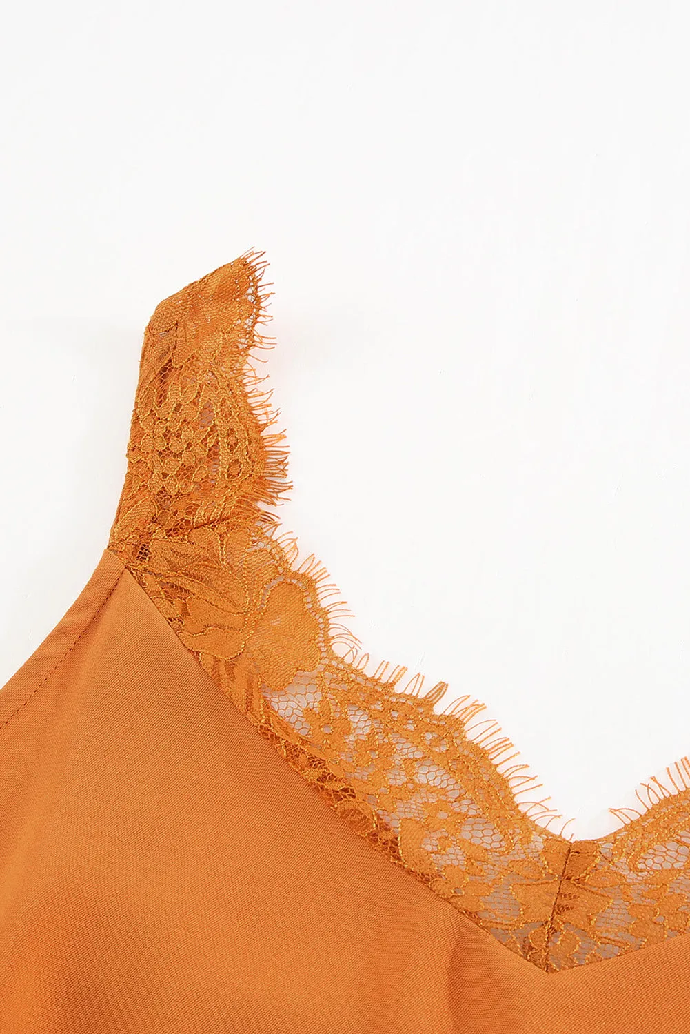 Solid Lace Splicing Sleeveless Top
